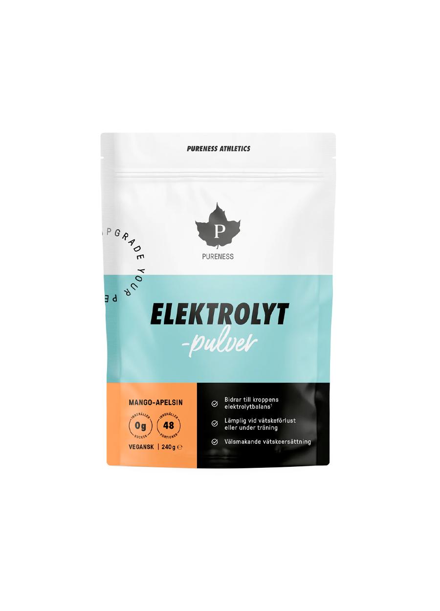 Pureness Elektrolytpulver 240g Mango Apelsin Framsida