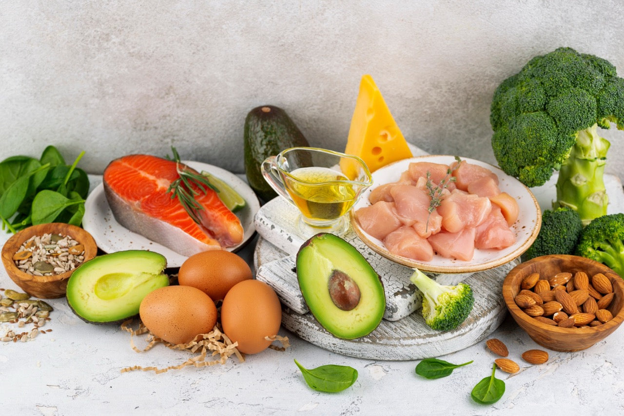 Foods rich in zink on a table