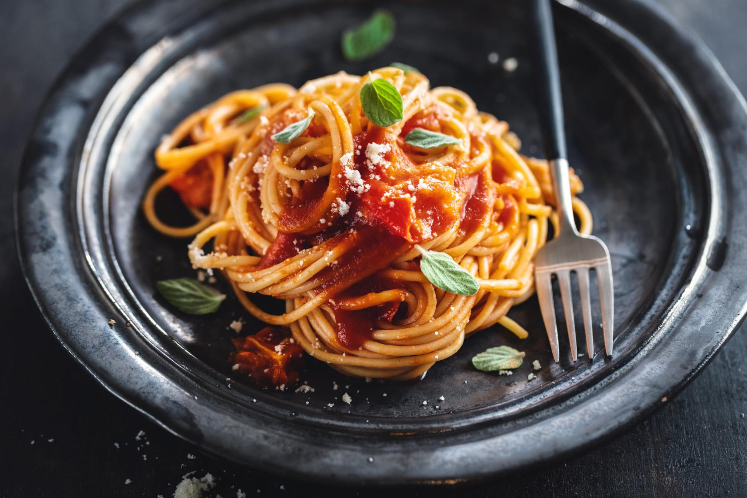 TikTok pasta på en tallrik