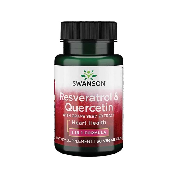 Swanson resveratrol & quercetin kosttillskott i kapslar, 30 st