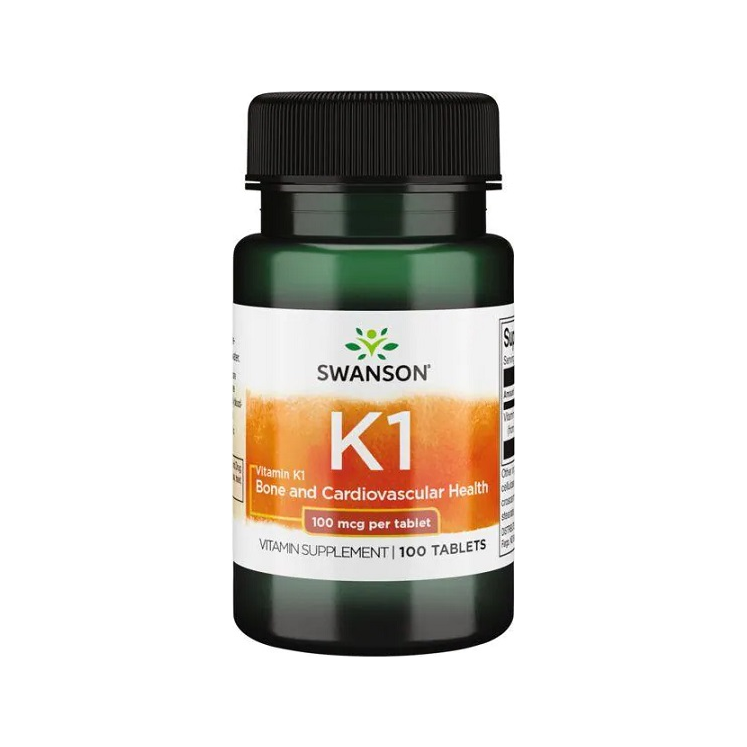 Swanson Vitamin K1-tillskott i tablettflaska, 100 tabletter