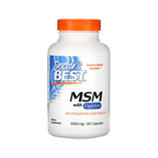 MSM-kapseltillskott i vit flaska med orange lock, Doctor’s BEST med OptiMSM