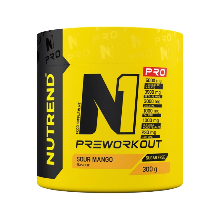 Pre-workoutpulver i burk: syrlig mango, 300 g