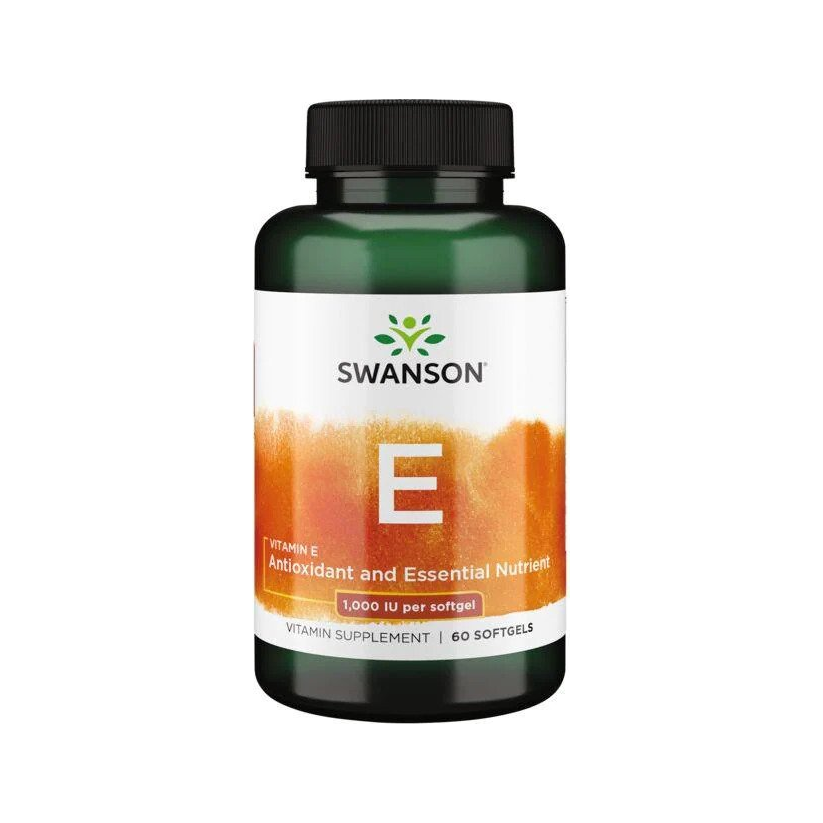 Swanson vitamin E-tillskott i mörk burk, E-etikett