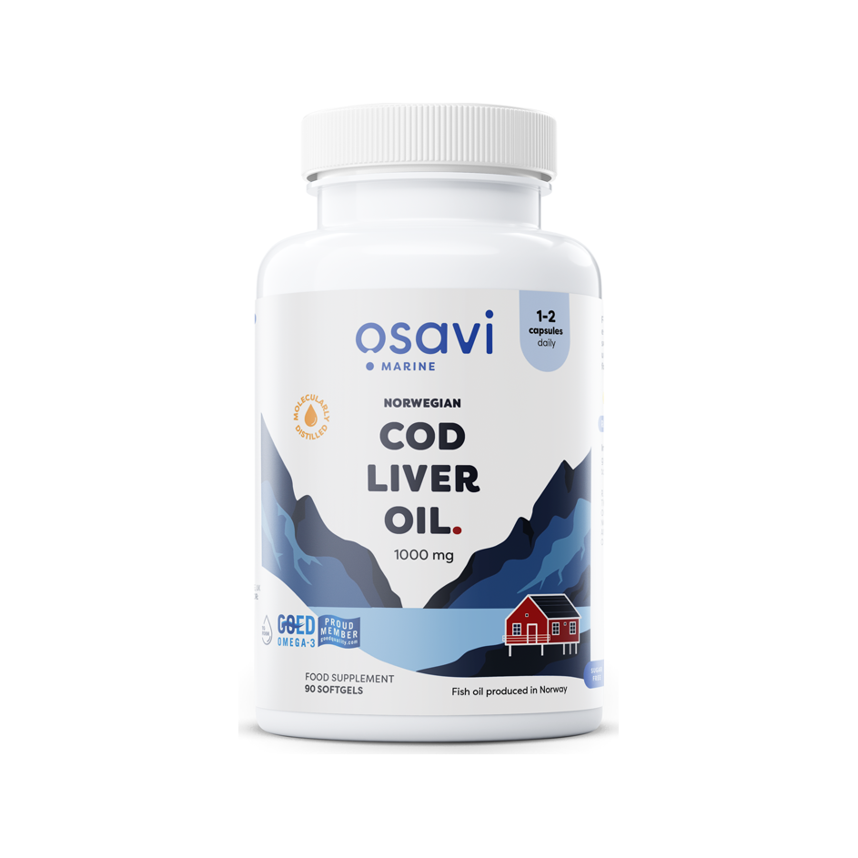 Norwegian Cod Liver Oil Softgels, 1000mg (Lemon) - 90 softgels