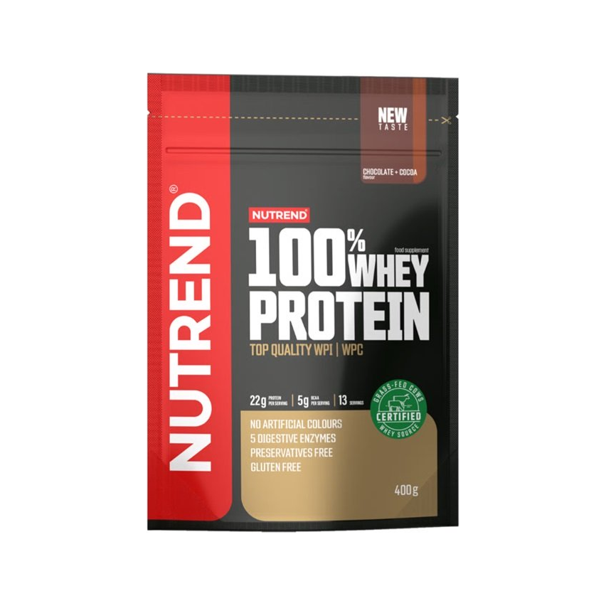Whey-proteinpulver, choklad & kakao, 400 g, Nutrend-förpackning