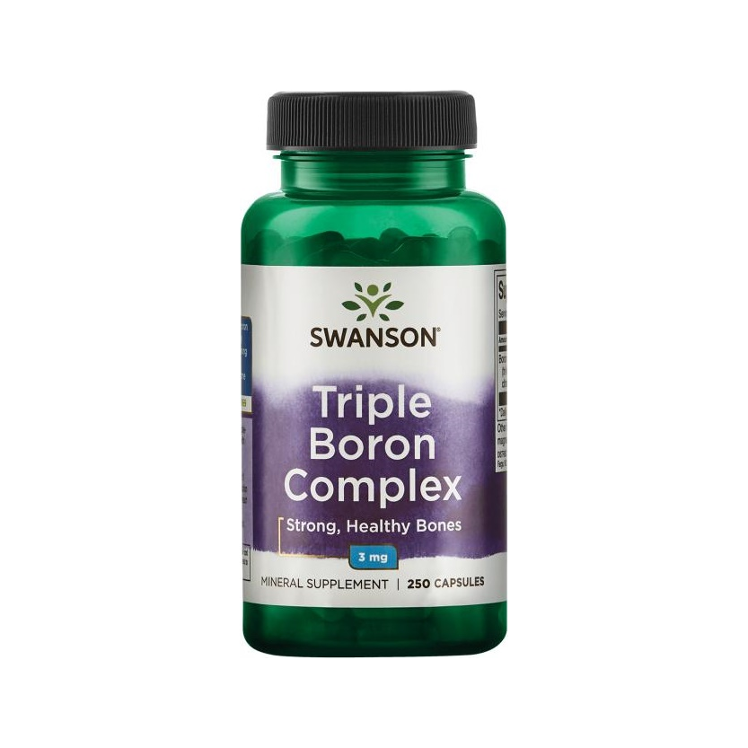 Swanson Triple Boron Complex kosttillskott i grön flaska, 250 kapslar