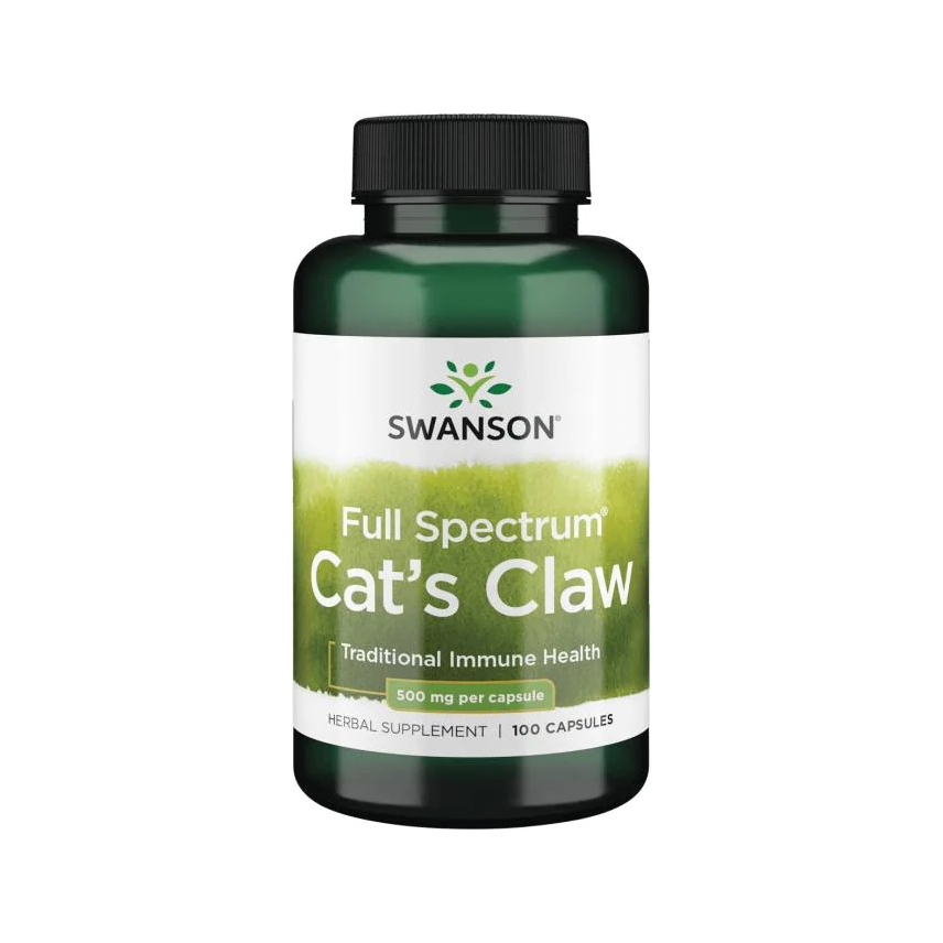 Swanson kattklo 500 mg kosttillskott i kapselflaska med etikett