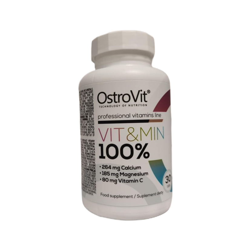 OstroVit Vit&Min 100% kosttillskottsflaska med etikett