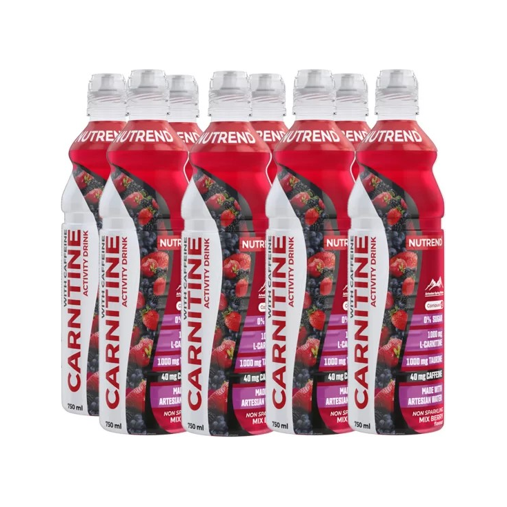 Carnitine Activity Drink with Caffeine, Non Sparkling Mix Berry - 8 x 750 ml.
