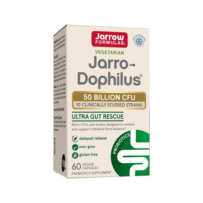 Jarro-Dophilus Ultra Gut Rescue kosttillskott i kartong, 60 vegetarian kapslar