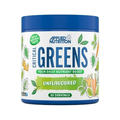 Applied Nutrition Critical Greens 150 g, oflavourad pulverburk med blå lock
