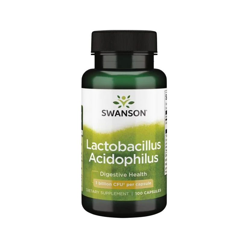 Swanson Lactobacillus Acidophilus kapseltillskott i mörk flaska, 100 kapslar
