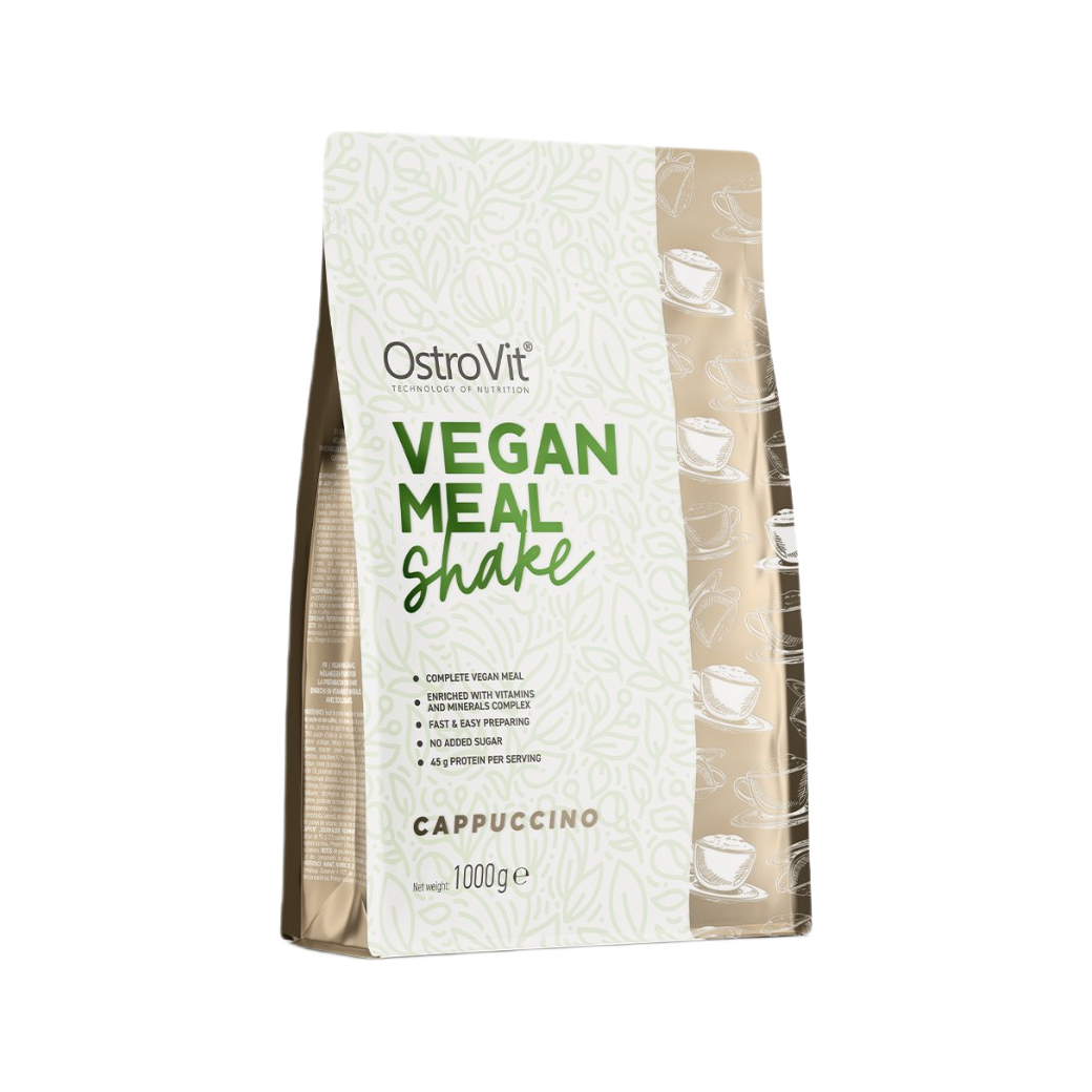 OstroVit vegan meal shake-påse, cappuccino 1000 g