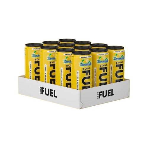 Bodyfuel energidryckburkar, gul, 12 x 330 ml i kartong