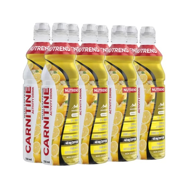 Carnitine Activity Drink with Caffeine, Non Sparkling Lemon - 8 x 750 ml.