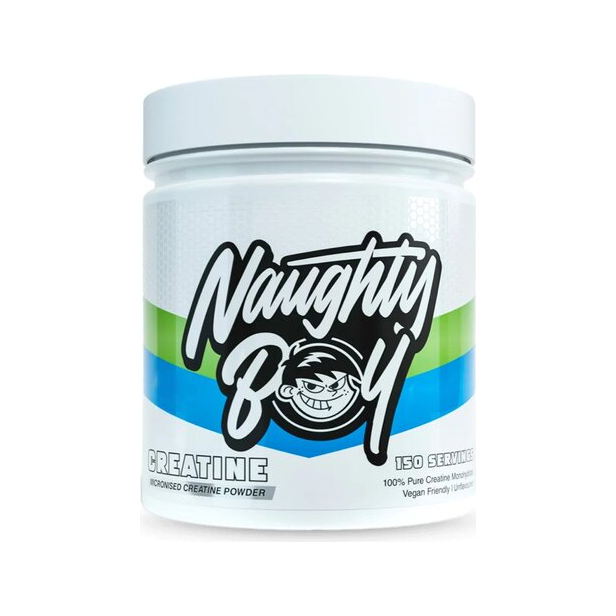 Kreatinpulver i vit burk med lock, Naughty Boy 450 g