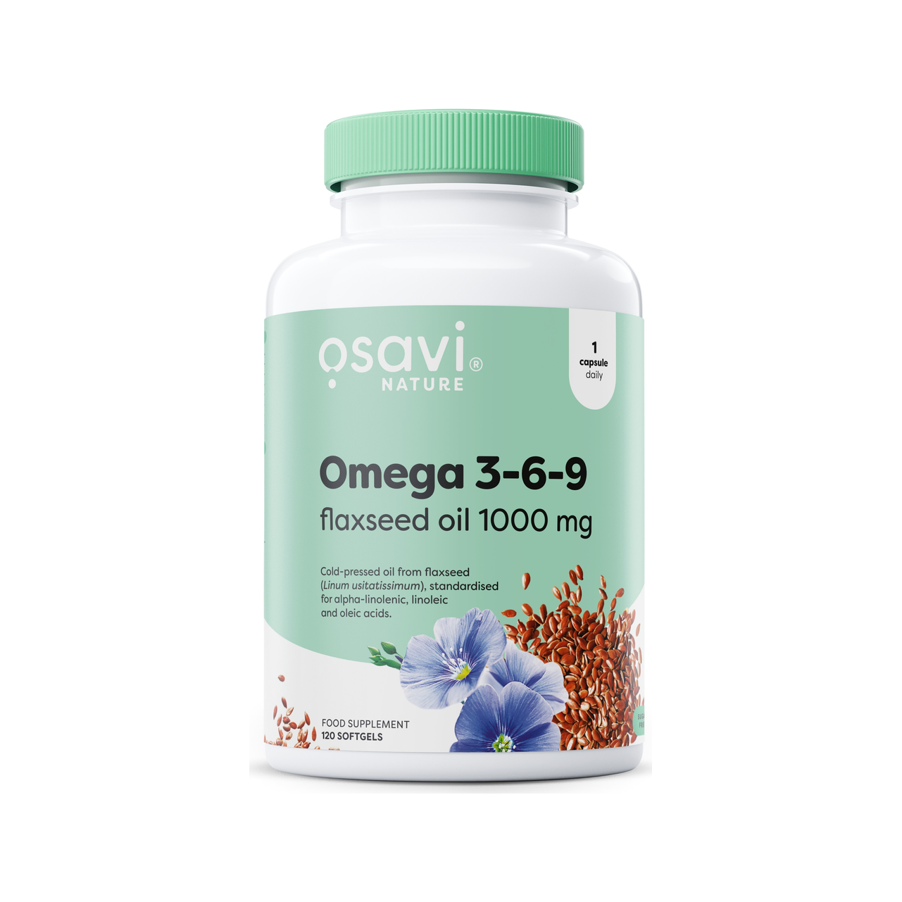Omega 3-6-9 Flaxseed Oil, 1000mg - 120 softgels