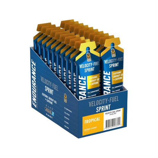 Isotonisk energigel Velocity-Fuel Sprint, tropical, 20 x 60 g