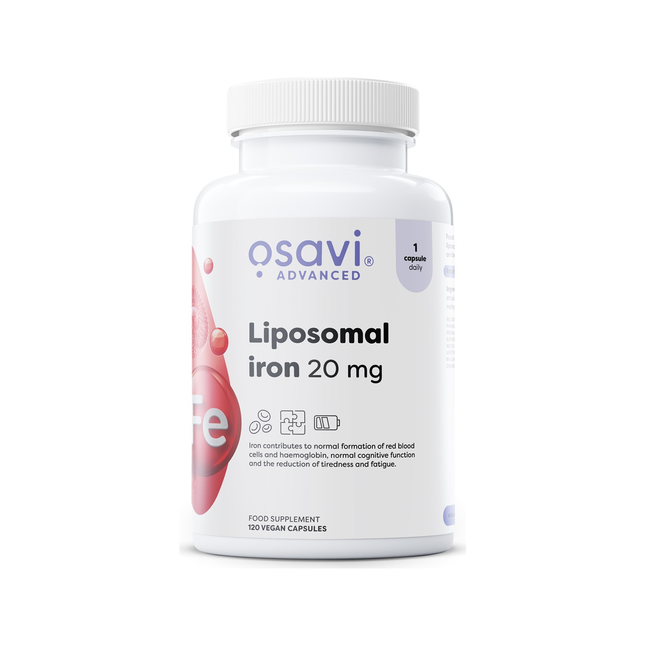 Kapselbeholder med liposomalt järn 20 mg från Osavi