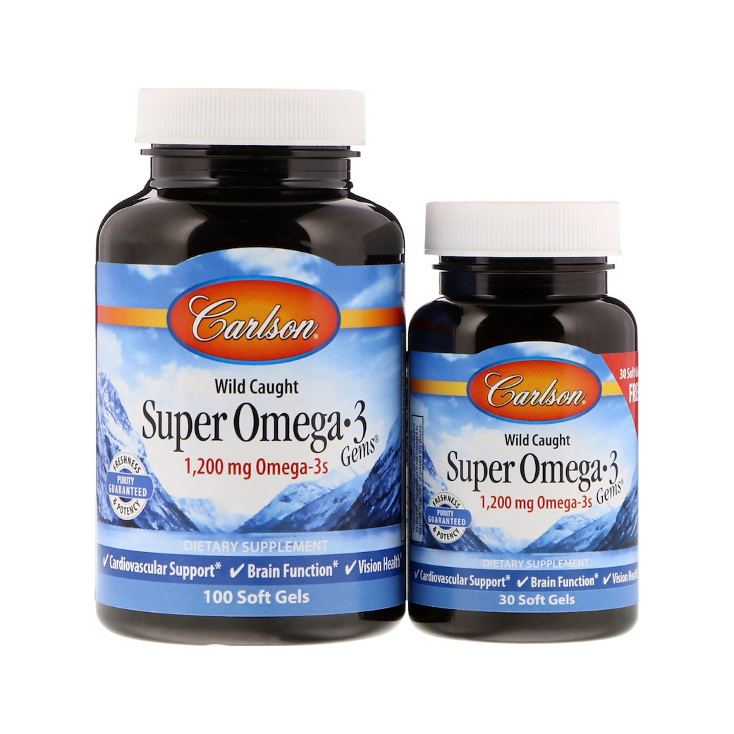 Wild Caught Super Omega-3 Gems, 1200mg - 100 + 30 softgels