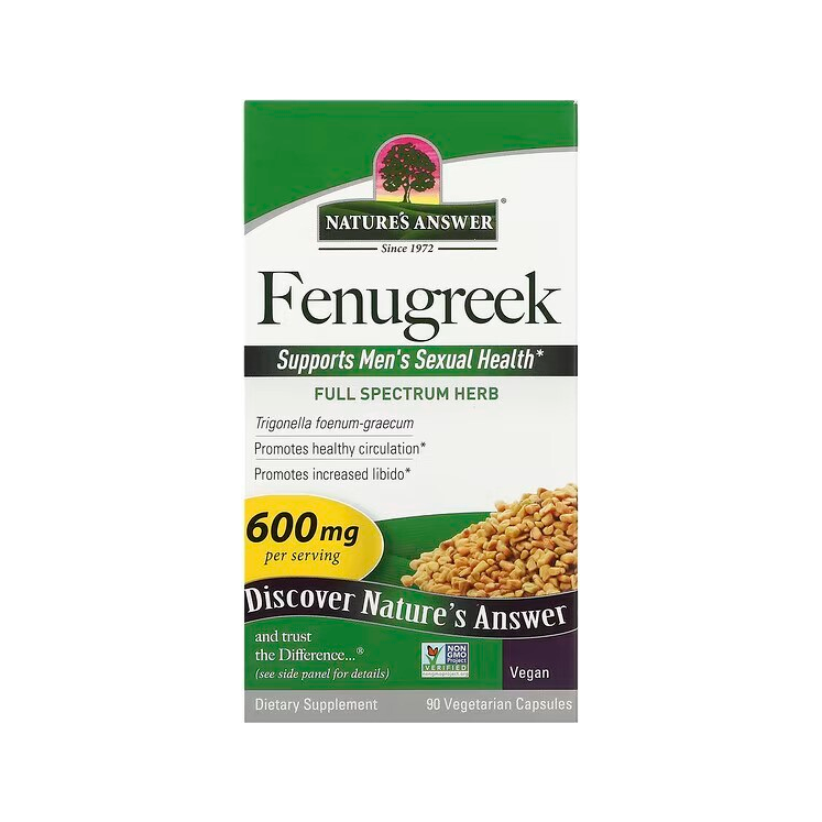 Bockhornsklöver kapslar Nature's Answer, 600 mg, 90 vegetariska kapslar