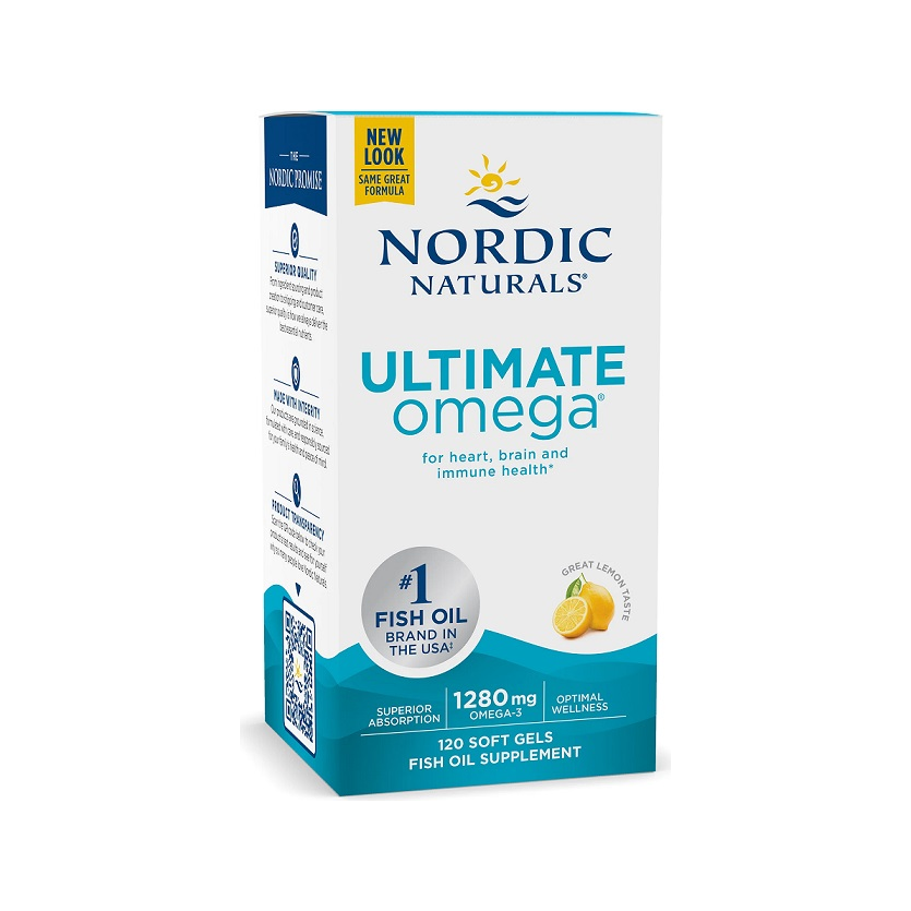 Ultimate Omega, 1280mg Lemon (EAN 768990027901) - 120 softgels