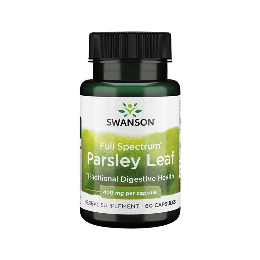 SWANSON Full Spectrum Parsley Leaf kapseltillskott i mörk flaska, 60 kapslar