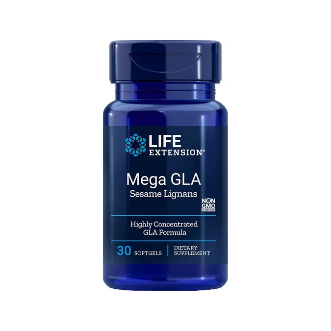 Life Extension Mega GLA kapselburk med sesam lignaner, 30 mjukgelkapslar