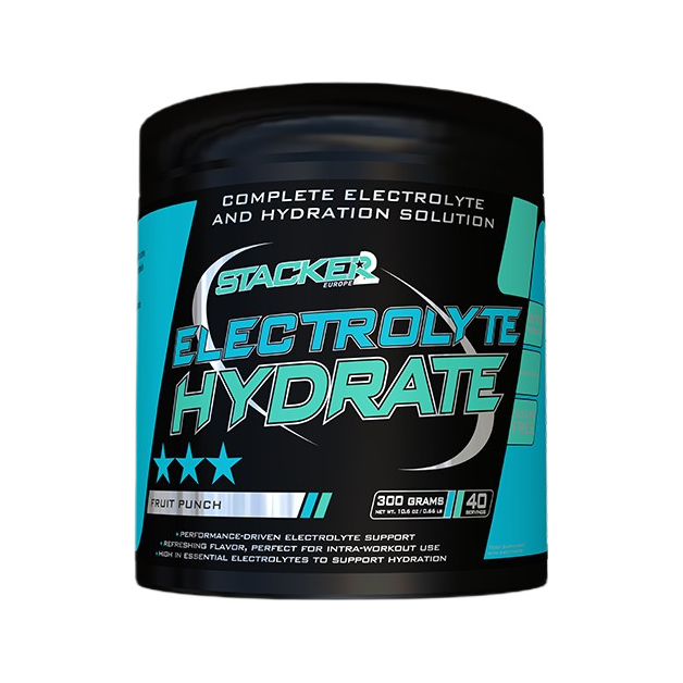 Elektrolytdryck STACKER2 Electrolyte Hydrate, fruktpunsch, 300 g pulverburk