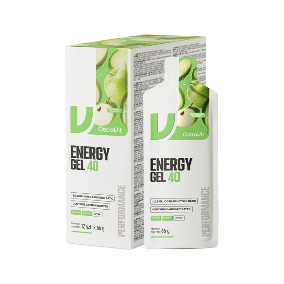 Energy Gel 40, Green Apple - 12 x 66g