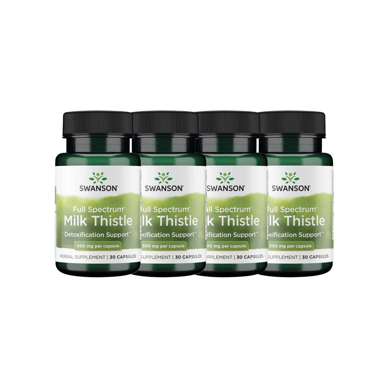 4 x Swanson Full Spectrum Milk Thistle 500mg 30 Kapslar