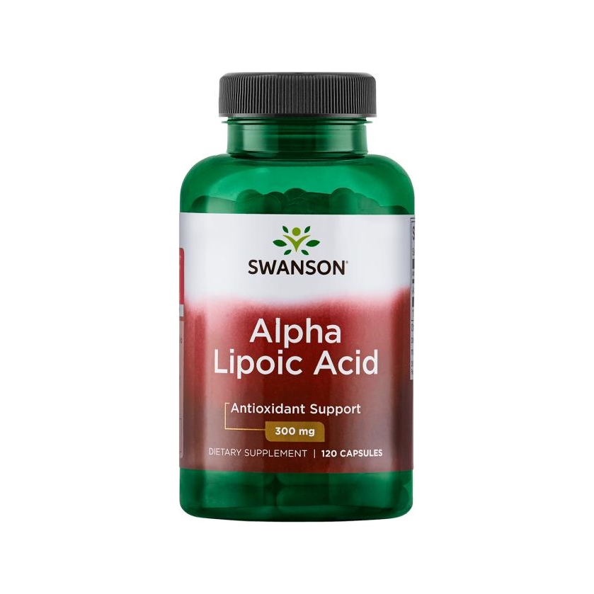 Swanson Alpha Lipoic Acid 300 mg kapslar i grön flaska, 120 kapslar