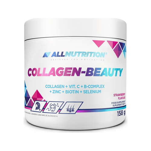 Allnutrition Collagen-Beauty jordgubb, vit förpackningsburk, 158 g