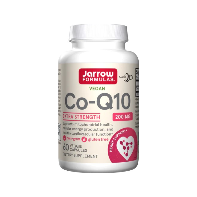 Jarrow Formulas Co-Q10 200 mg vegankapslar, 60 st, vit burk med etikett