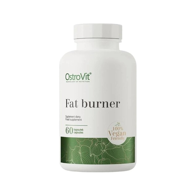 OstroVit fat burner-tillskott, vit burk med lock, 60 kapslar, Vegan Friendly