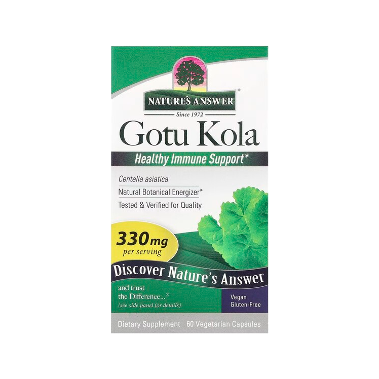 Gotu Kola kosttillskott 330 mg, 60 kapslar, Nature's Answer