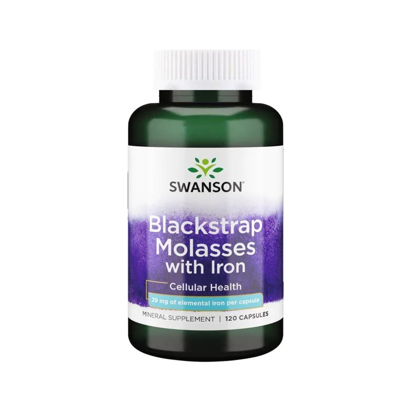 Kapseltillskottflaska med Blackstrap Molasses med järn, 120 kapslar