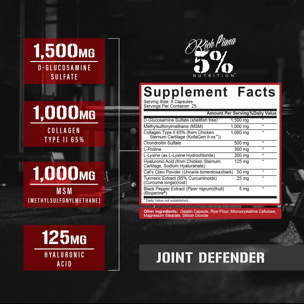 5% Nutrition Joint Defender Legendary Series 200 Kapslar Innehåll