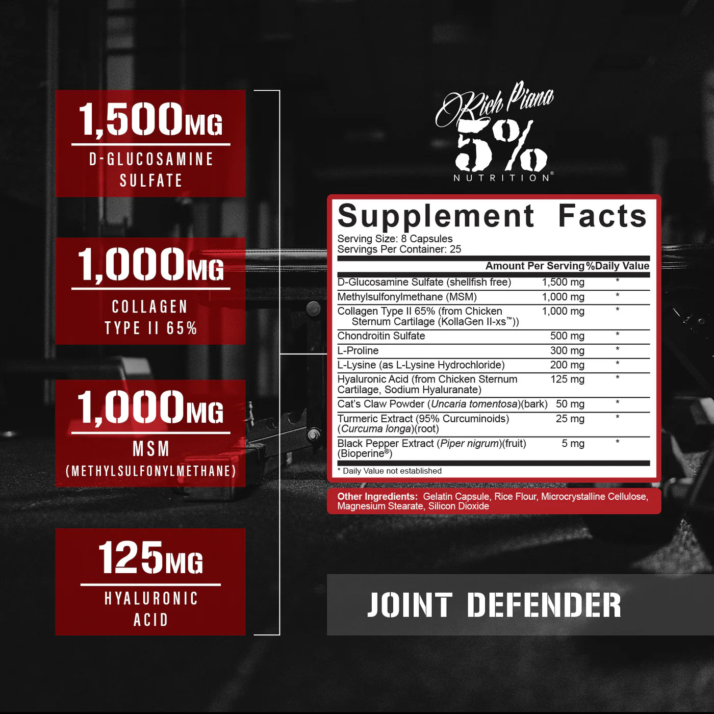 5% Nutrition Joint Defender Legendary Series 200 Kapslar Innehåll