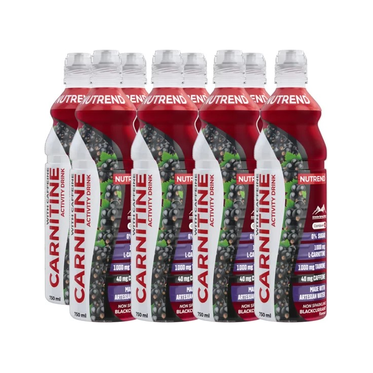 Carnitine Activity Drink with Caffeine, Non Sparkling Blackcurrant - 8 x 750 ml.