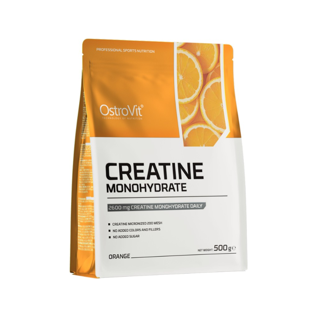 OstroVit kreatinmonohydrat 500 g, påse med apelsinsmak