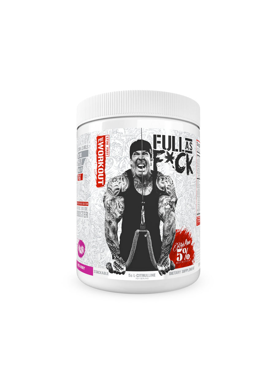 Kosttillskott i vit burk med skruvlock, 5% Nutrition Full As F*ck