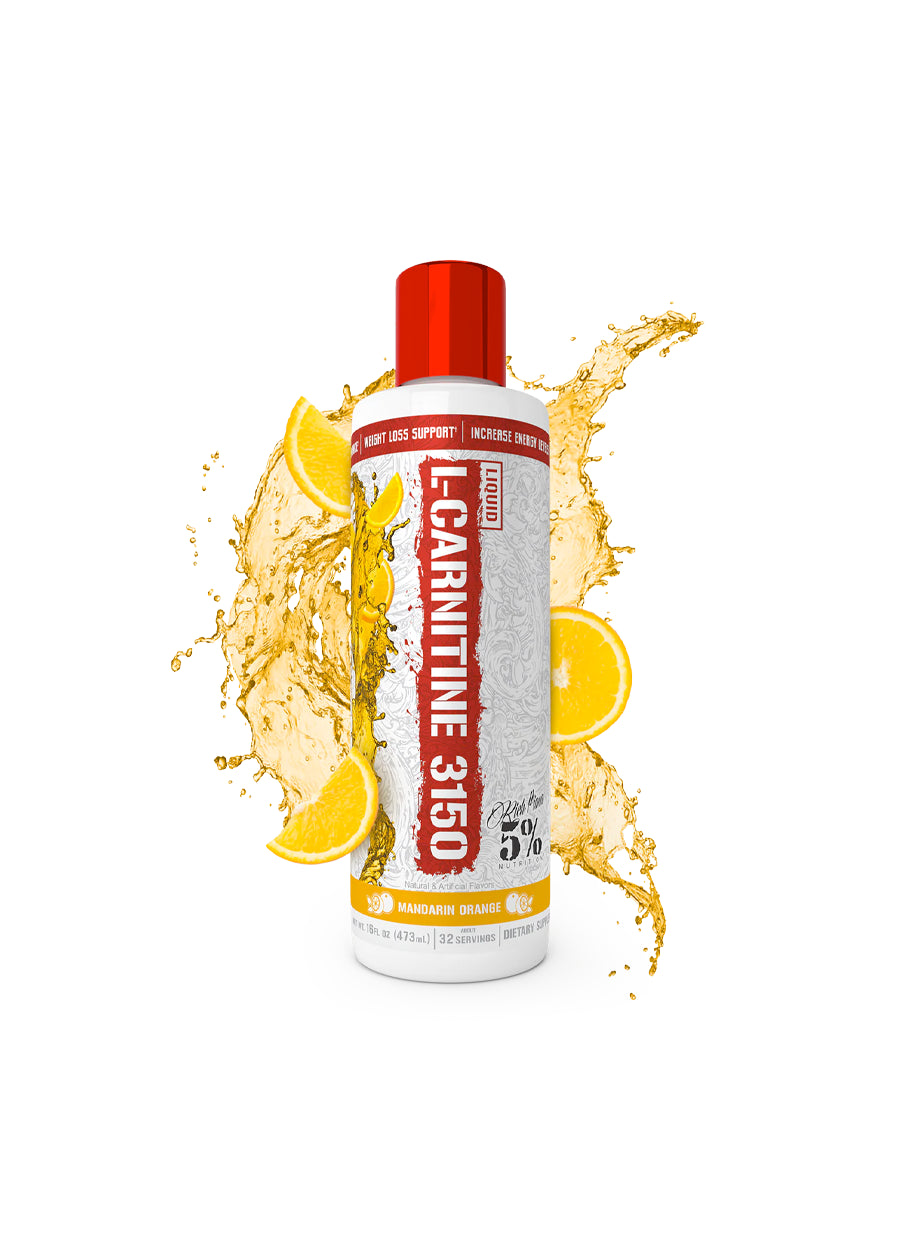 5% Nutrition Liquid L-Carnitine 3150 Legendary Series 473ml Mandarin Orange Framsida