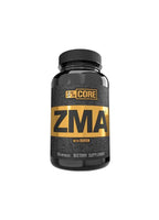 ZMA-kosttillskott i svart burk med gul ZMA-etikett och svart lock