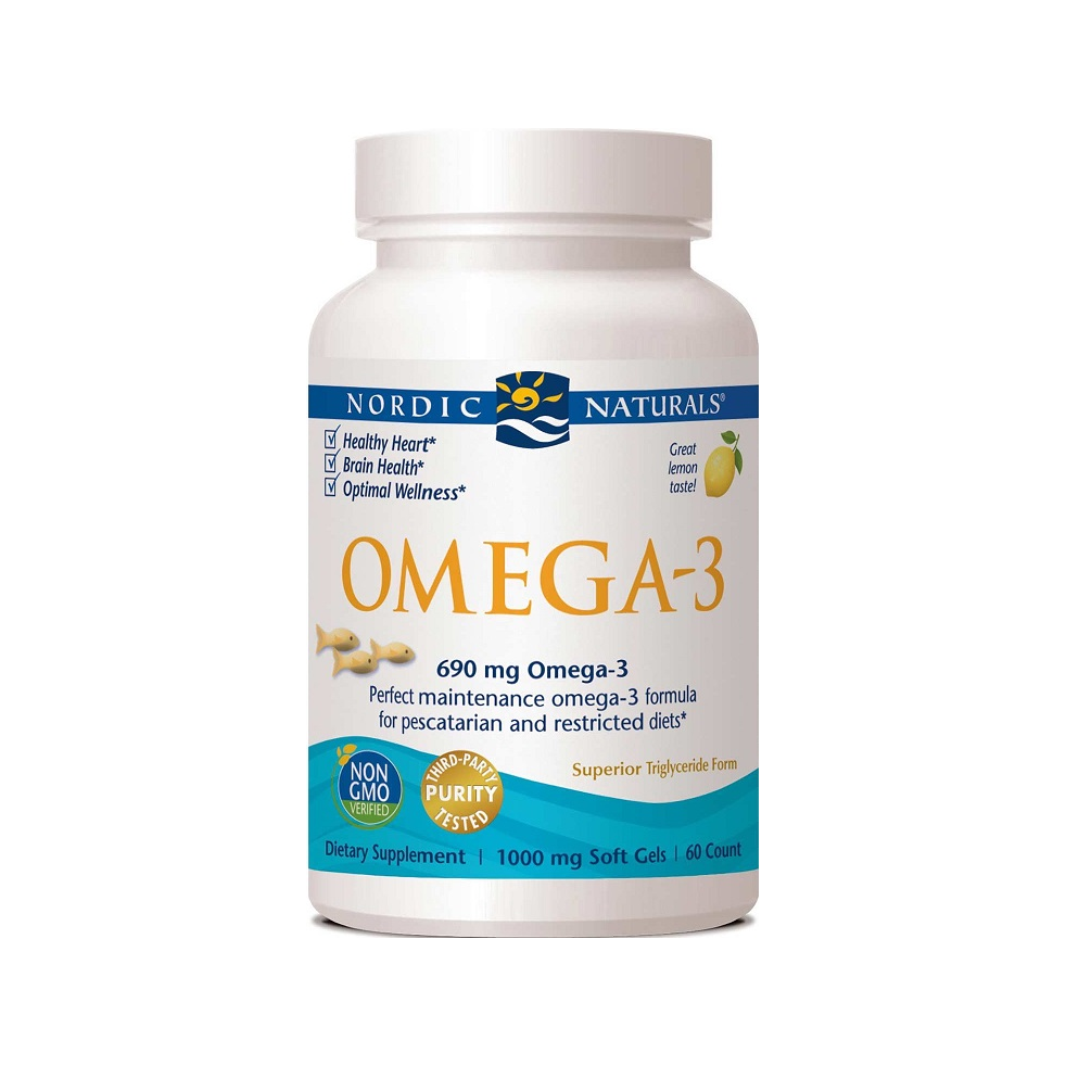 Omega-3, 690mg Lemon (Fish Gelatin) - 60 softgels