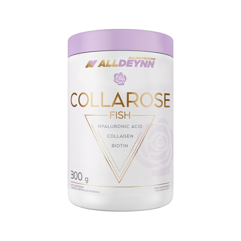 Allnutrition AllDeynn Collarose fish-burk med frametikett, lila lock, 300 g