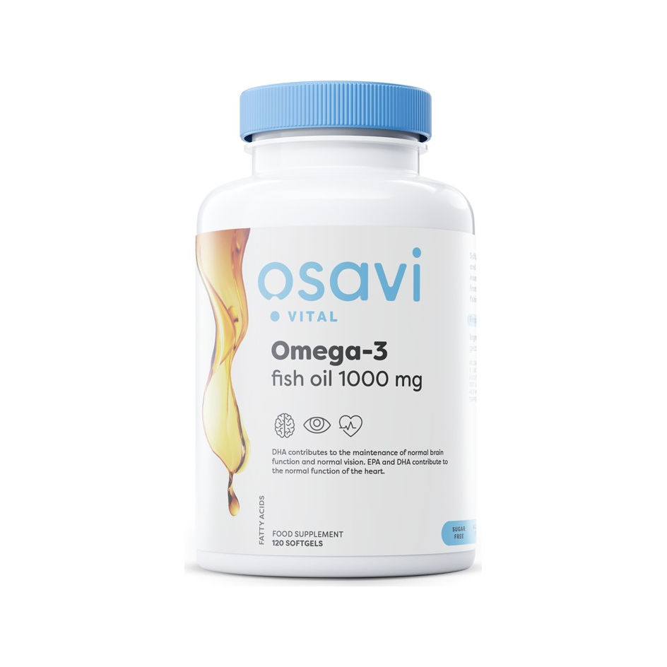Omega-3 Fish Oil Molecularly Distilled, 1000mg (Lemon) - 120 softgels