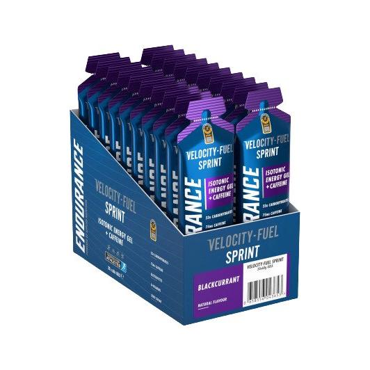 Isotonisk energigel Velocity-Fuel Sprint, svarta vinbär, 20 x 60 g