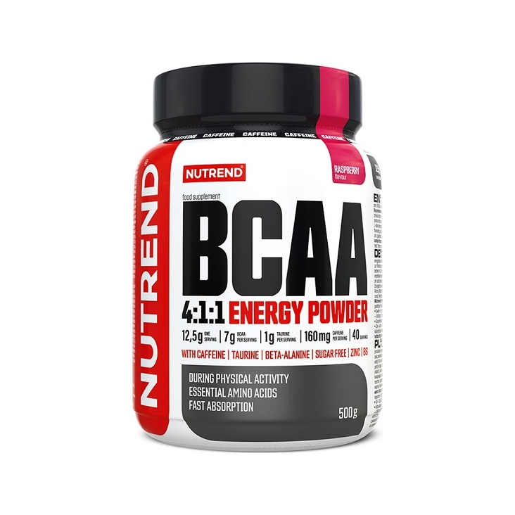 BCAA 4:1:1 Energy Powder, Raspberry - 500 grams